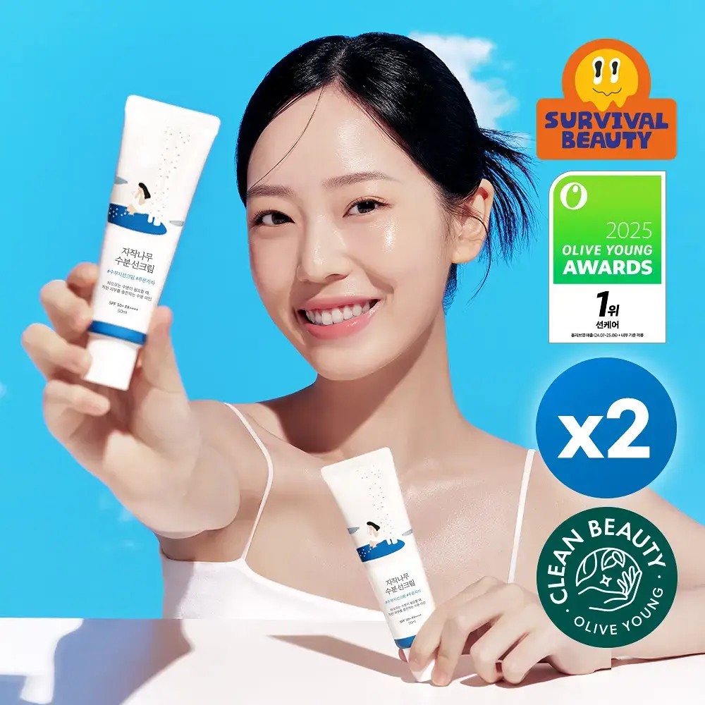 [1+1/수분썬] 라운드랩 자작나무 수분 선크림 50ml 더블 기획